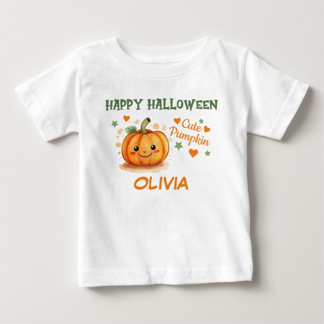 Baby Halloween Niedlich Pumpkin T-shirt (Vorderseite)