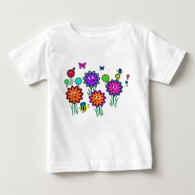 Baby Happy Blume T-shirt (Vorderseite)