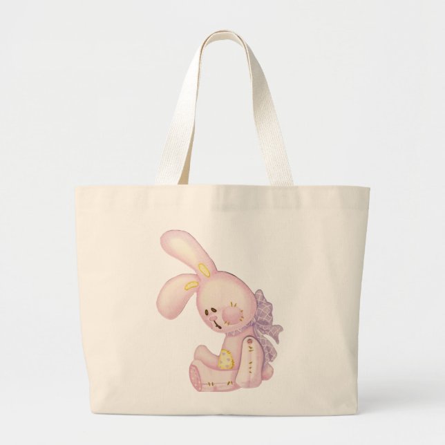 Baby-Häschen-Tasche (Rosa) Jumbo Stoffbeutel (Vorne)