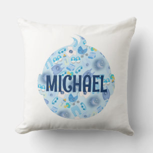 Baby Head Baby Boy Blue Pattern wirbelkissen Kissen