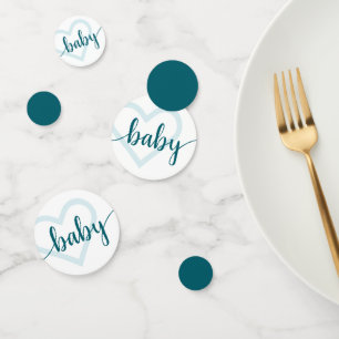 Baby Heart Aquamarin Dark Midnight Green Geblüht Konfetti