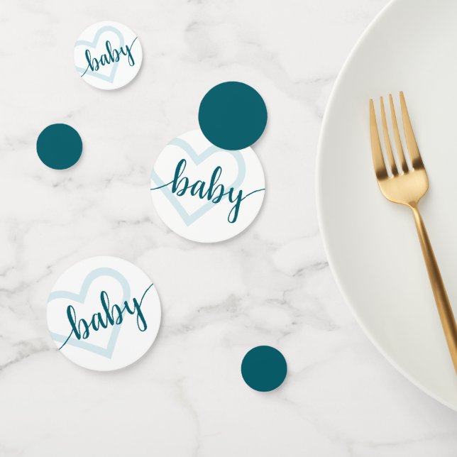 Baby Heart | Aquamarin Dark Midnight Green Geblüht Konfetti (Gruppe)