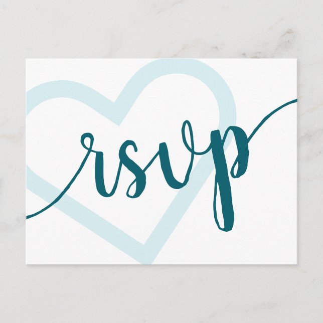 Baby Heart | Aquamarin Dark Midnight Green Geblüht Postkarte (Vorderseite)