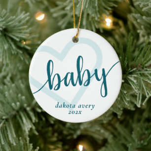 Baby Heart Aquamarin Mitternacht Green Geblüht C Keramik Ornament