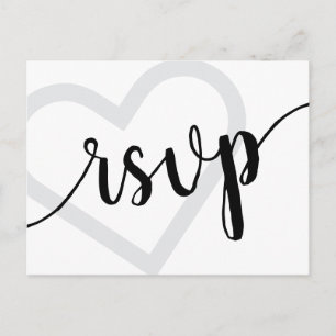 Baby Heart   Classic Black Script Showantwort Postkarte