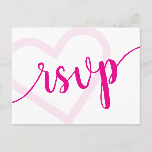 Baby Heart | Hot Pink Dusche oder Reveal UAWG Entr Postkarte (Vorderseite)