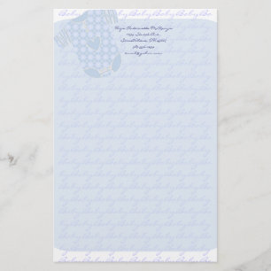 Baby Heart Rattle Raute Onsie Baby Blue Briefpapier