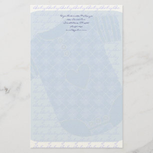 Baby Heart Rattle Raute Onsie Baby Blue Briefpapier