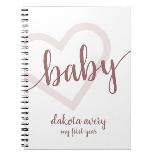 Baby Heart   Wüste Rose Taupe Blühte Custom Notizblock