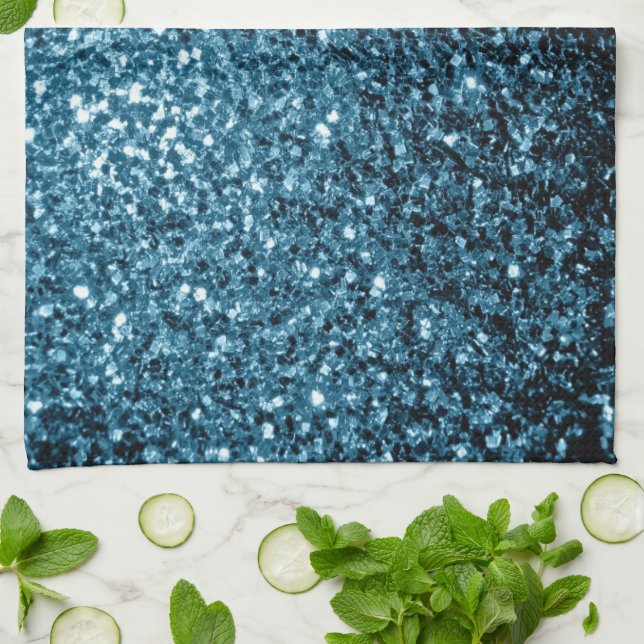Baby hellblauer falscher Glitter funkelt Geschirrtuch (Gefaltet)