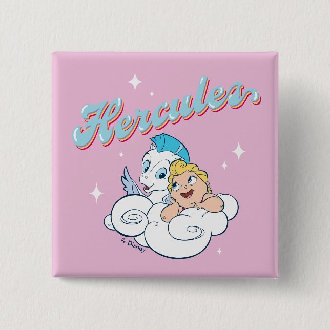 Baby Hercules and Pegasus on a Cloud Button (Vorderseite)
