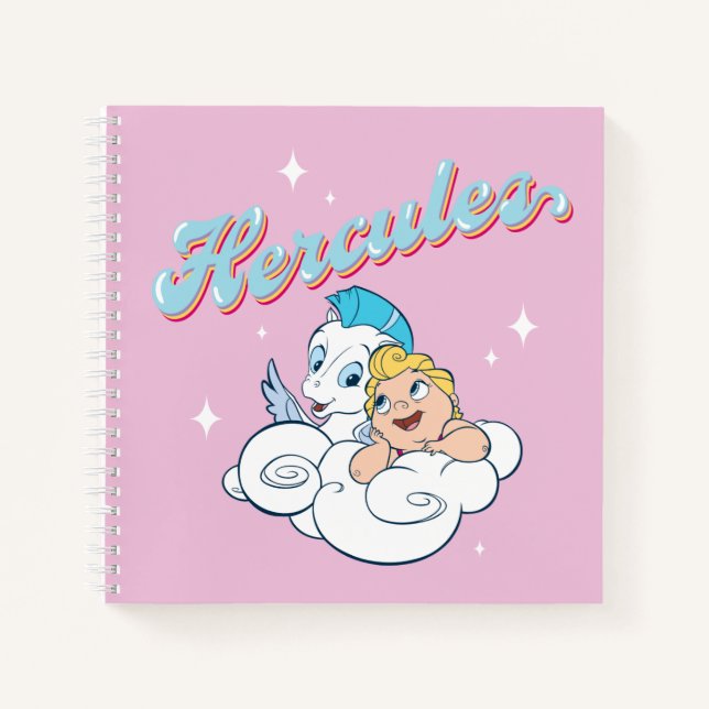Baby Hercules and Pegasus on a Cloud Notebook Notizbuch (Vorderseite)