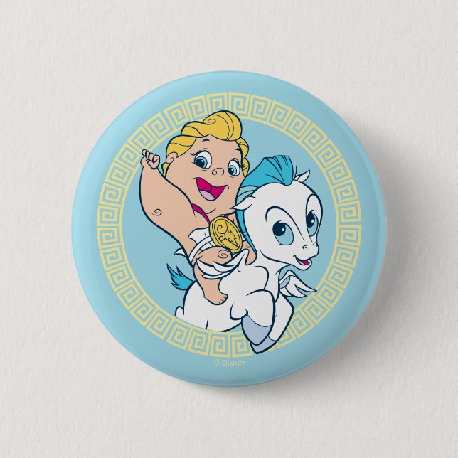 Baby Hercules Riding Pegasus Button (Vorderseite)