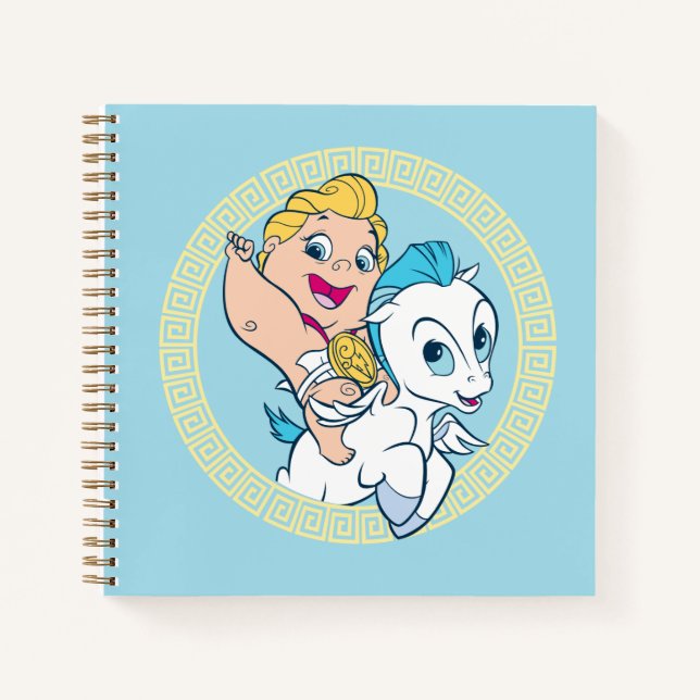 Baby Hercules Riding Pegasus Notebook Notizbuch (Vorderseite)