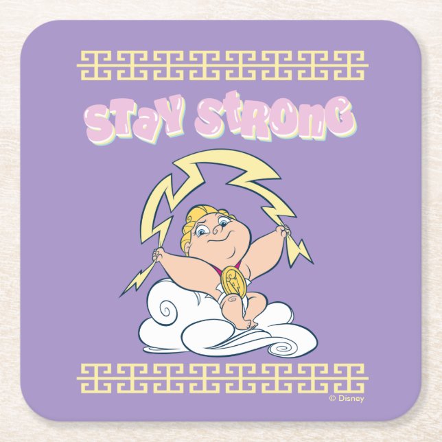 Baby Hercules - Stay Strong Square Paper Coaster Rechteckiger Pappuntersetzer (Vorderseite)
