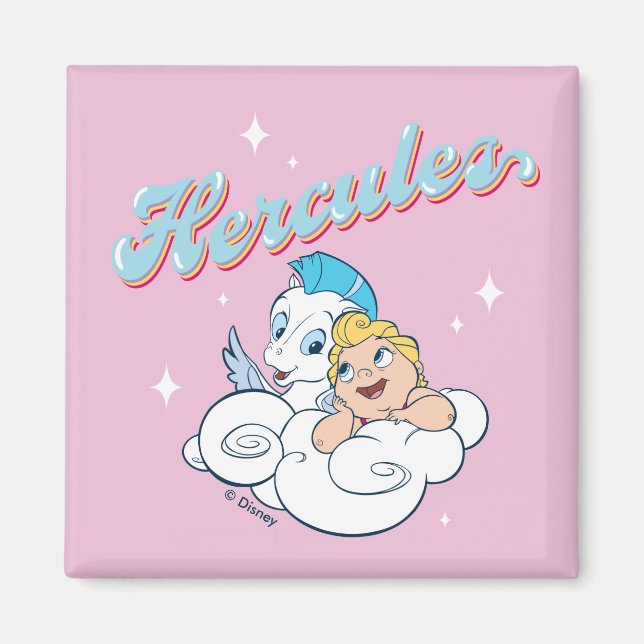 Baby Hercules und Pegasus auf einem Wolkenmagneten Magnet (Vorne)