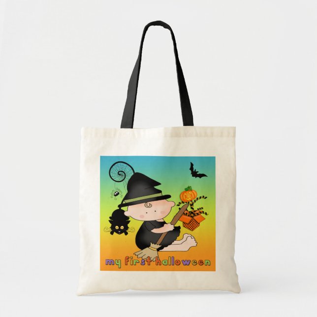 Baby-Hexe meine 1. Halloween-Taschen Tragetasche (Vorne)