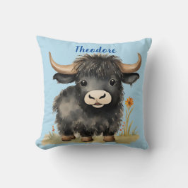 Baby Highland Cow Boys Personalisiert Kissen