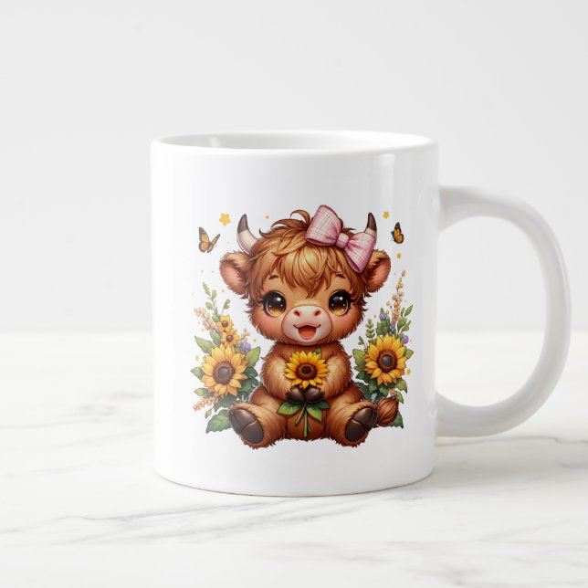 Baby Highland Cow Jumbo Tasse (Rechts)