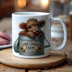 Baby Highland Kuh Sonnenblumenfarm Kaffeetasse