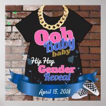 Baby-Hip-Hop-Geschlecht offenbart Party-Zeichen