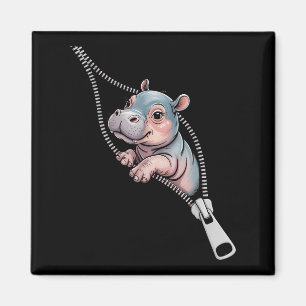 Baby Hippo aus einem Zipper Funny Costume Bo Magnet