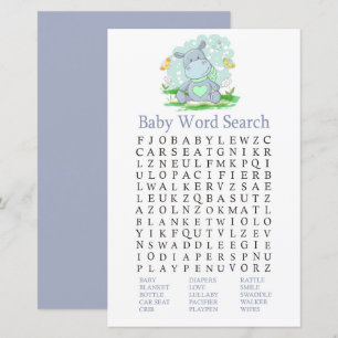 Baby Hippo Baby Shooter Word Search Game