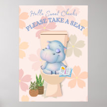 Baby Hippo Cheeks sucré prendre un siège Poster