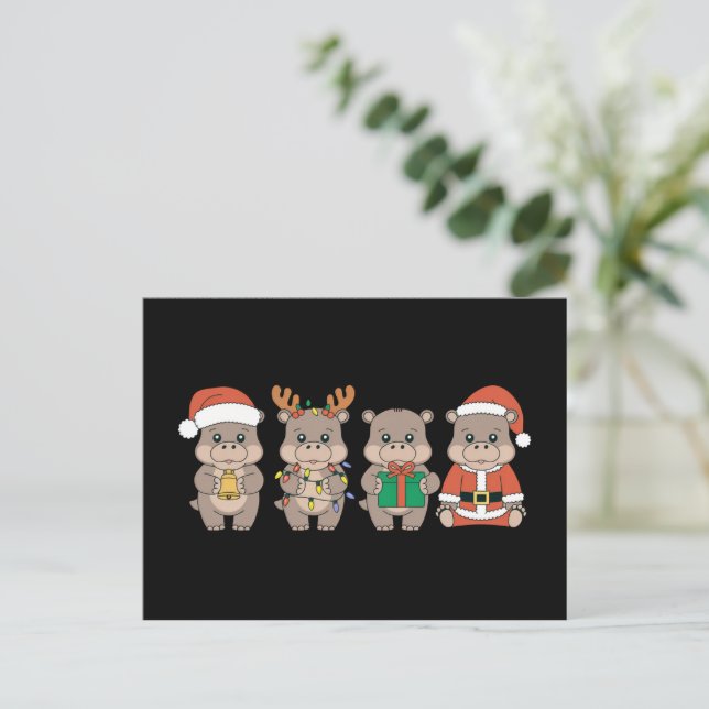 Baby Hippo Moo Deng Weihnachten (Stehend Vorderseite)