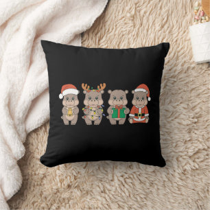 Baby Hippo Moo Deng Weihnachten Kissen