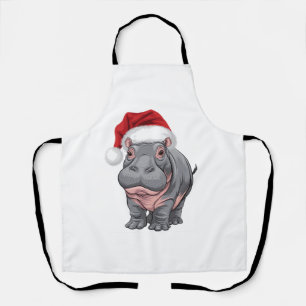 Baby Hippo Moo Deng Weihnachtsfest Shirt für Kinde Schürze