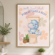 Baby Hippo Sweet Cheeks Nehmen Sie ein Sitzplakat