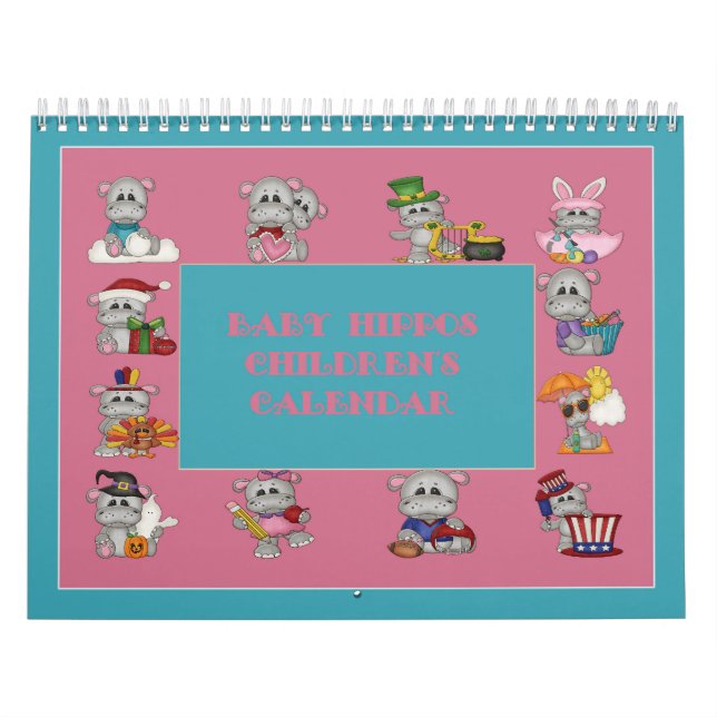 Baby Hippos Kinderkalender Kalender (Titelbild)