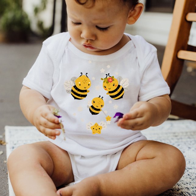 Baby Honey Bees Yellow Stars | Baby Bodysuit Baby Strampler (Von Creator hochgeladen)