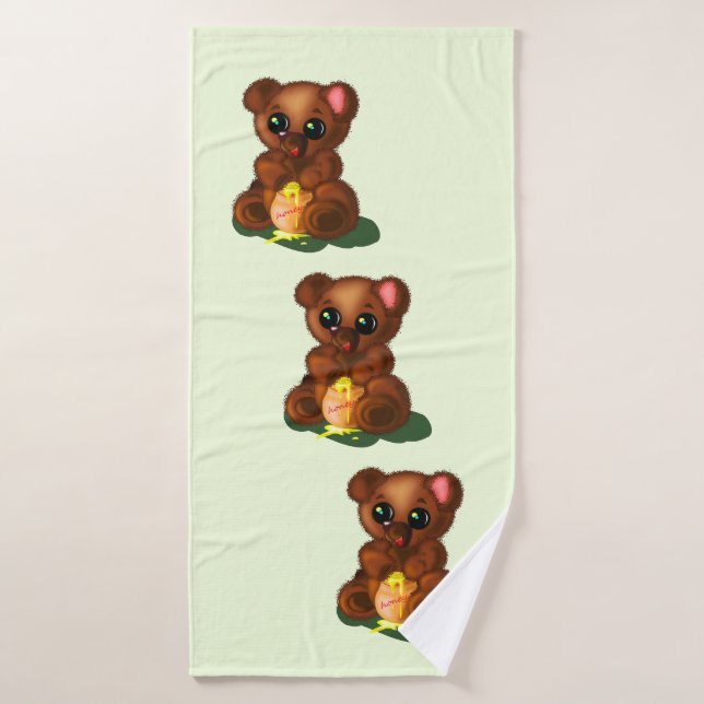 Baby Honey Ours Bain Serviette Couleur personnalis (Serviette de bain)