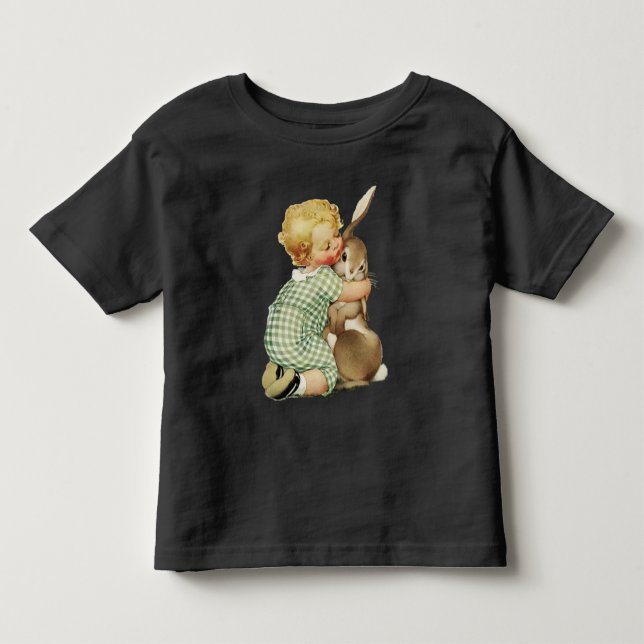 BABY HUGGING EASTER BUNNY KLEINKIND T-SHIRT (Vorderseite)