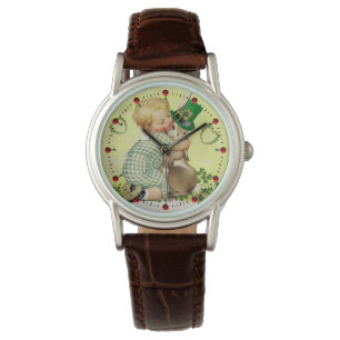 BABY HUGGING RABBIT IRISH ST. PATRICK'S DAY PARTY ARMBANDUHR