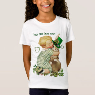 BABY HUGGING RABBIT LEPRECHAUN HAT, St. Patrick Da T-Shirt
