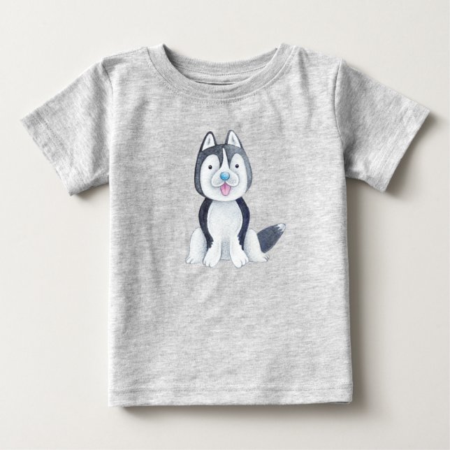 Baby Husky Dog Pet Niedlich T-shirt (Vorderseite)
