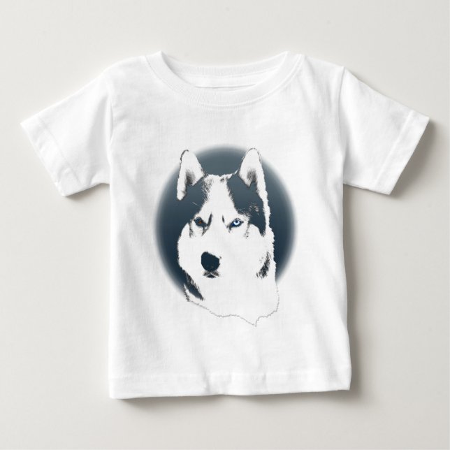 Baby Husky Dress Siberian Husky Puppy Baby Dress Baby T-shirt (Vorderseite)