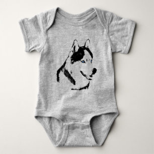 Baby Husky Strampler Husky Dog Baby Bodysuit