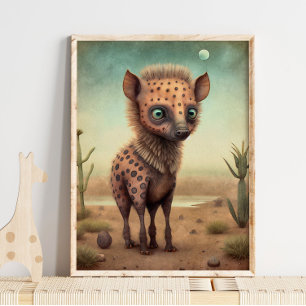 Baby Hyäne Afrikanisches Tier   Hyäne Wandbild Poster