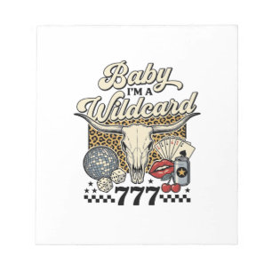 Baby ich bin ein Wildcard Vintage Western Casino-S Notizblock