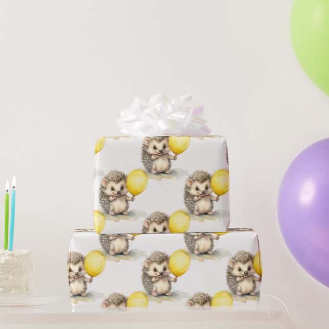 Baby Igel Gender Neutral Birthday Geschenkpapier (Partygeschenke)
