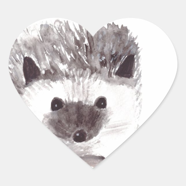 Baby Igel Herz-Aufkleber (Vorderseite)