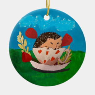 Baby Igel Keramik Ornament