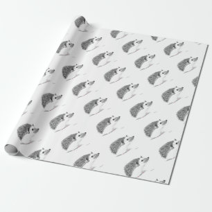Baby-Igel-Tier-Wasserfarbe-Wald-Natur Geschenkpapier