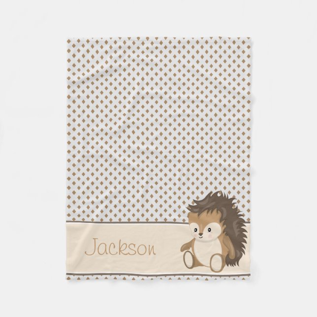 Baby Igel u. Diamonds| personalisiert Fleecedecke (Vorderseite)