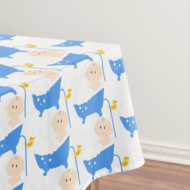 Baby im Bad mit Dusche Babydusche Rectangle Tischdecke (Beispiel)