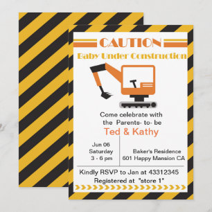 Baby im Bau Baby-Dusche Einladung